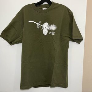 Alstyle Apparel Men’s Graphic “Tree Spirit” T-Shirt Khaki Green Size Large